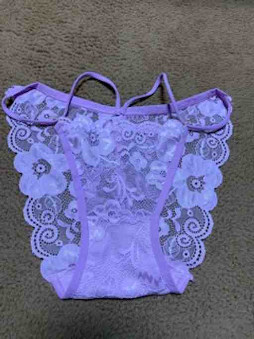 薄紫色のレースのパンティ